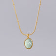 Light Luxury Oval Clavicle Chain Necklace Claire & Clara Green
