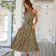 Lillian Boho Halter Neck Floral Dress Dresses Claire & Clara