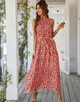Lillian Boho Halter Neck Floral Dress Dresses Claire & Clara