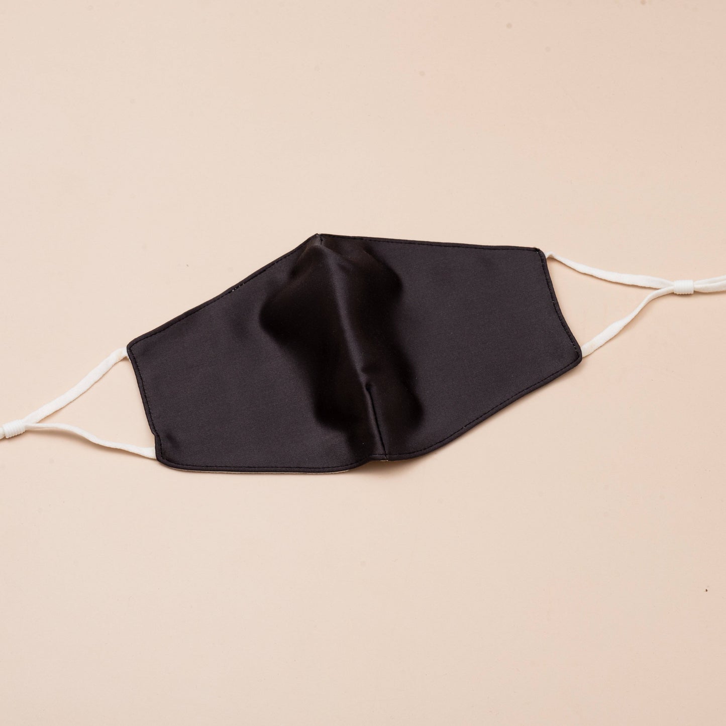 Lily Satin Face Mask Face Covering > facemask > satin facemask > washable facemask > cloth facemask > facemask with filter pocket > bridal facemask > facemask for wedding Claire & Clara Without Filter Pocket Midnight Grey