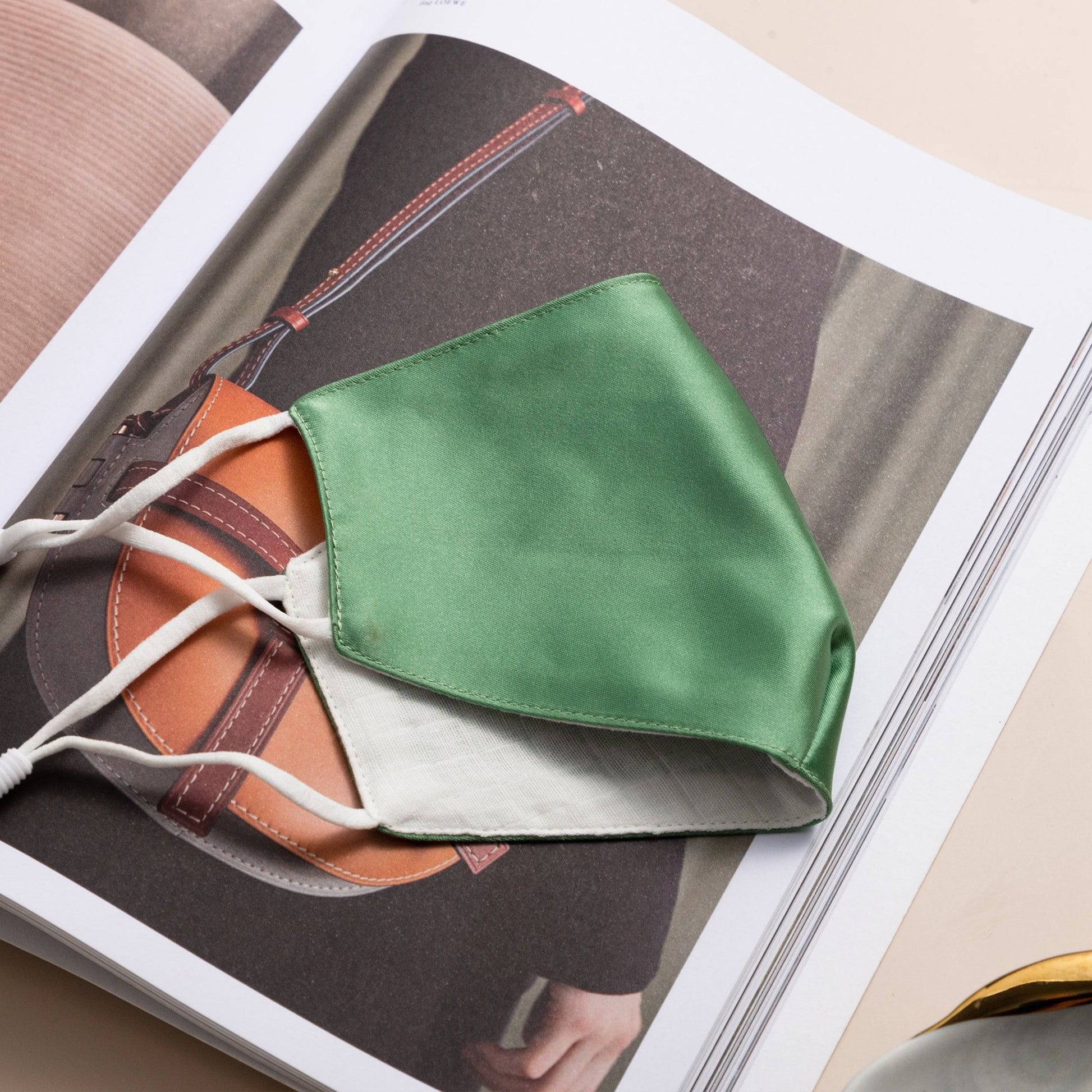 Lily Satin Face Mask Face Covering > facemask > satin facemask > washable facemask > cloth facemask > facemask with filter pocket > bridal facemask > facemask for wedding Claire & Clara