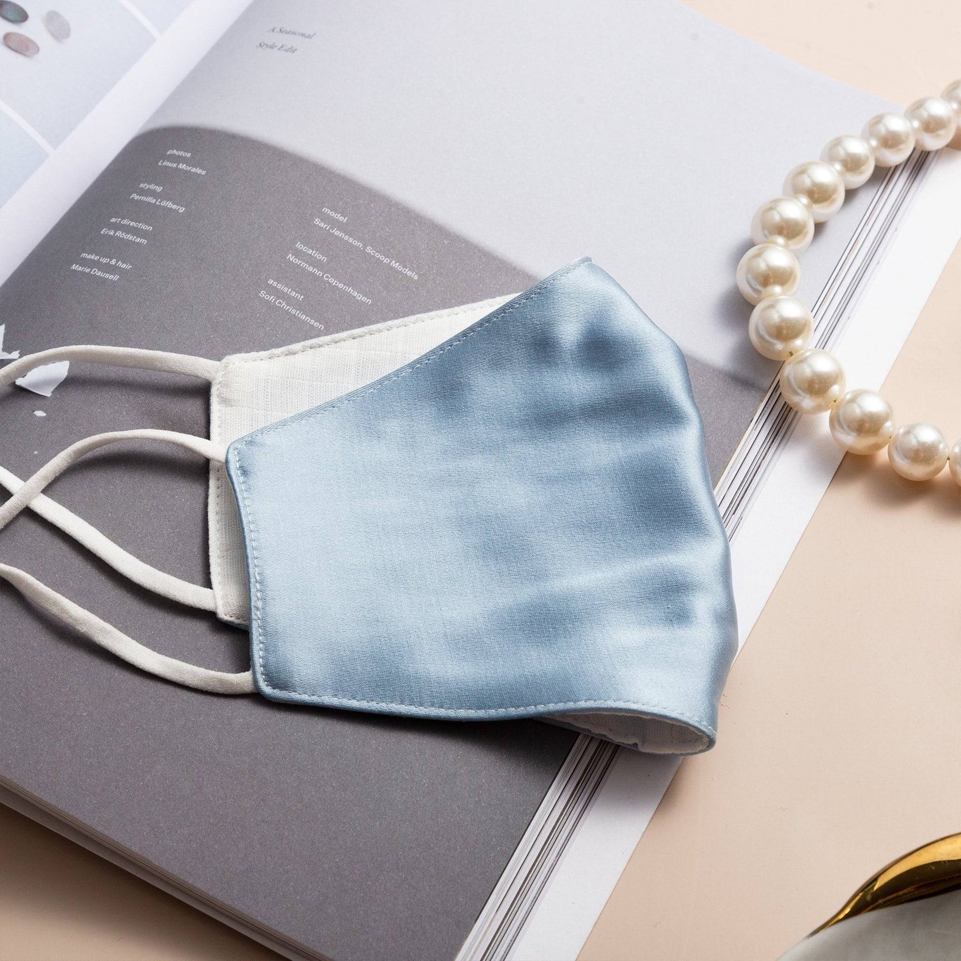 Lily Satin Face Mask Face Covering > facemask > satin facemask > washable facemask > cloth facemask > facemask with filter pocket > bridal facemask > facemask for wedding Claire & Clara