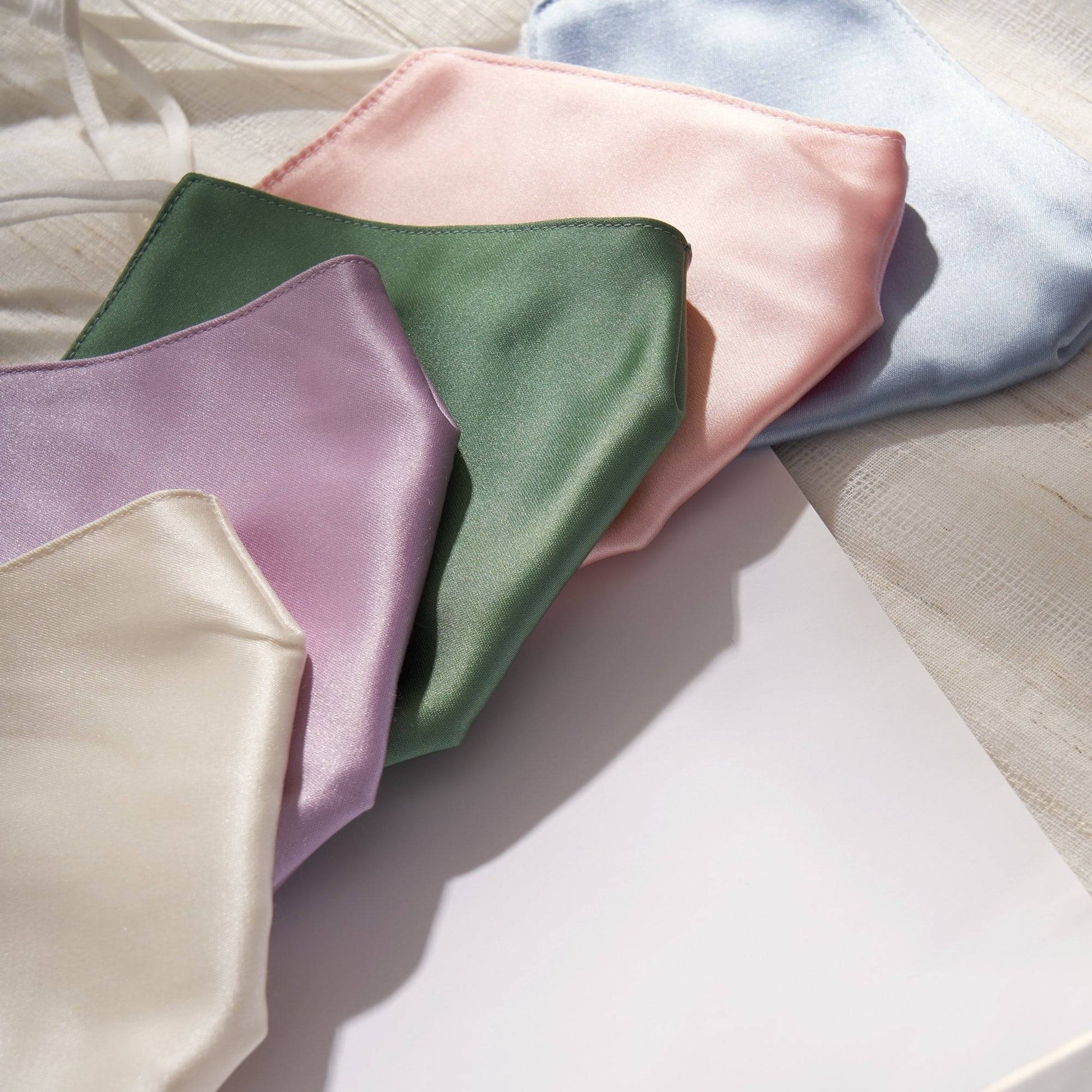 Lily Satin Face Mask Face Covering > facemask > satin facemask > washable facemask > cloth facemask > facemask with filter pocket > bridal facemask > facemask for wedding Claire & Clara