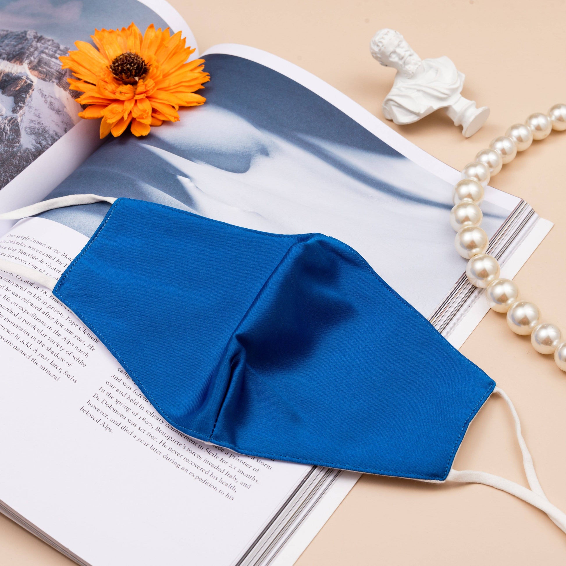 Lily Satin Face Mask Face Covering > facemask > satin facemask > washable facemask > cloth facemask > facemask with filter pocket > bridal facemask > facemask for wedding Claire & Clara