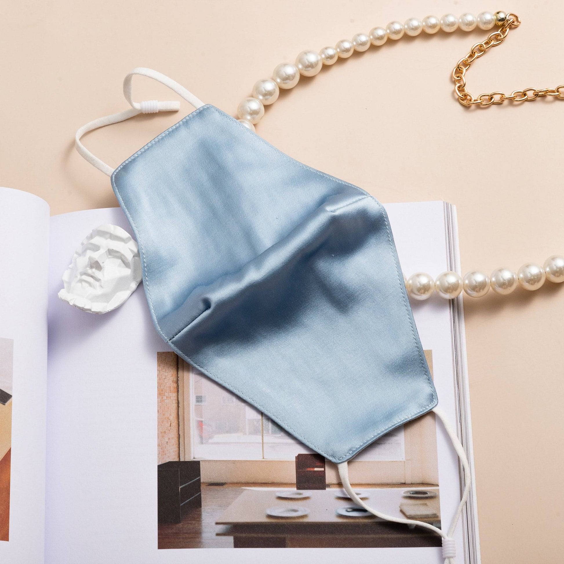 Lily Satin Face Mask Face Covering > facemask > satin facemask > washable facemask > cloth facemask > facemask with filter pocket > bridal facemask > facemask for wedding Claire & Clara