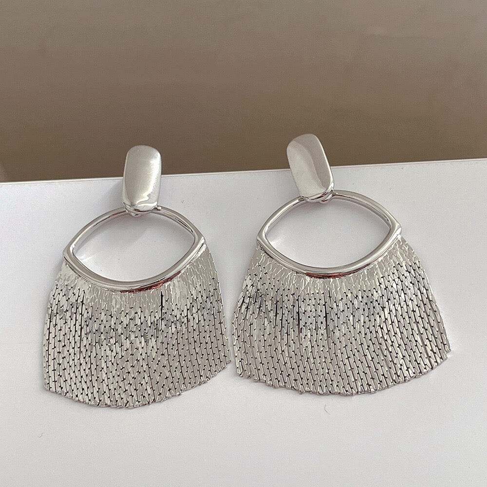 Line Tassel Metal Stud Earrings Earrings Claire & Clara