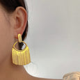Line Tassel Metal Stud Earrings Earrings Claire & Clara