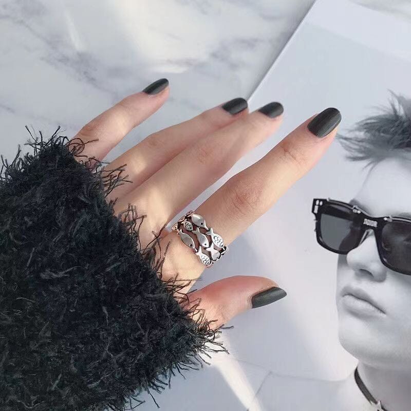 Lovely Fish Silver Adjustable Ring Ring Claire & Clara