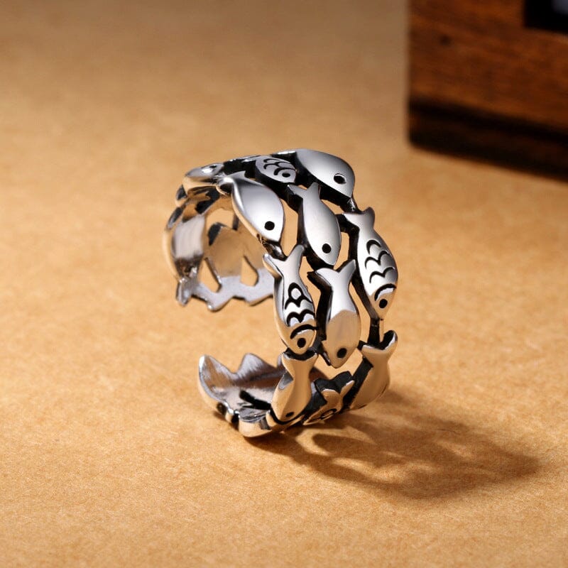 Lovely Fish Silver Adjustable Ring Ring Claire & Clara