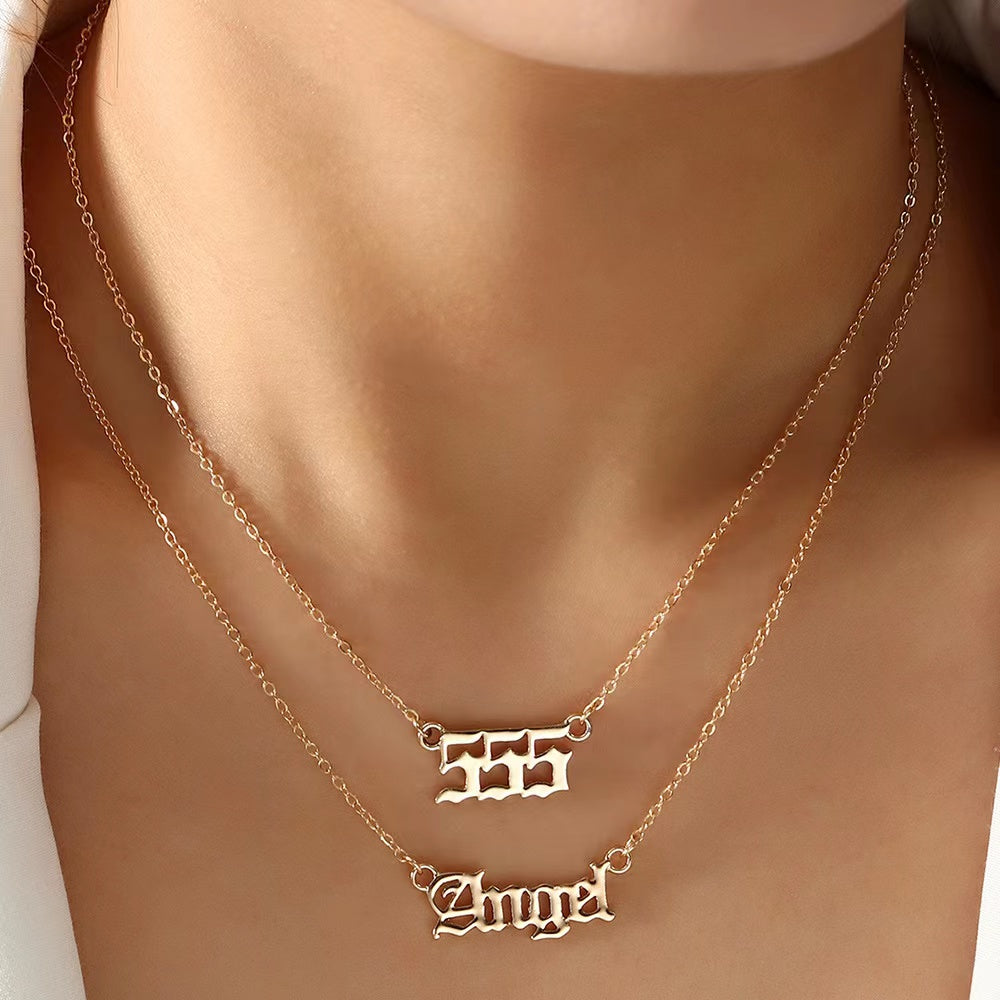 Dreuyet Angel Number Necklace for Women Minimalist Silver Dreuyet Angel Number Necklace for Women Minimalist Silver