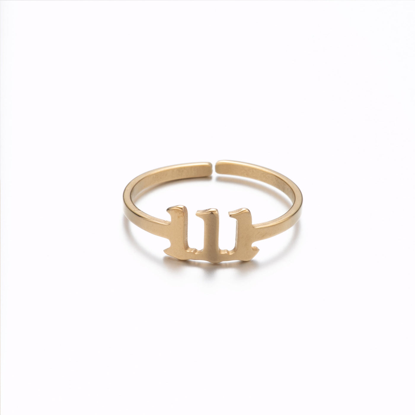 Lucky Angel Number Stainless Steel Ring Ring Claire & Clara Gold 111