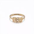Lucky Angel Number Stainless Steel Ring Ring Claire & Clara Gold 888