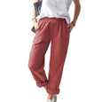Lulu Basic High Waist Straight Pants Bottoms Claire & Clara Red US 4
