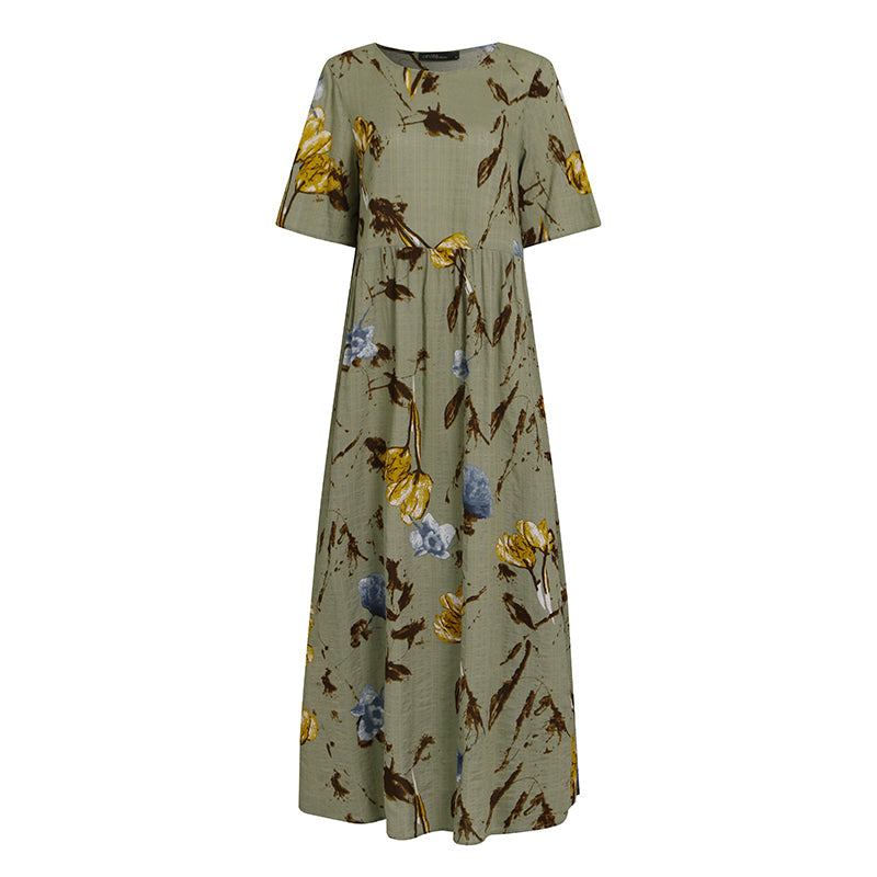 Lydia Printed Casual Floral Maxi Dress Dresses Claire & Clara