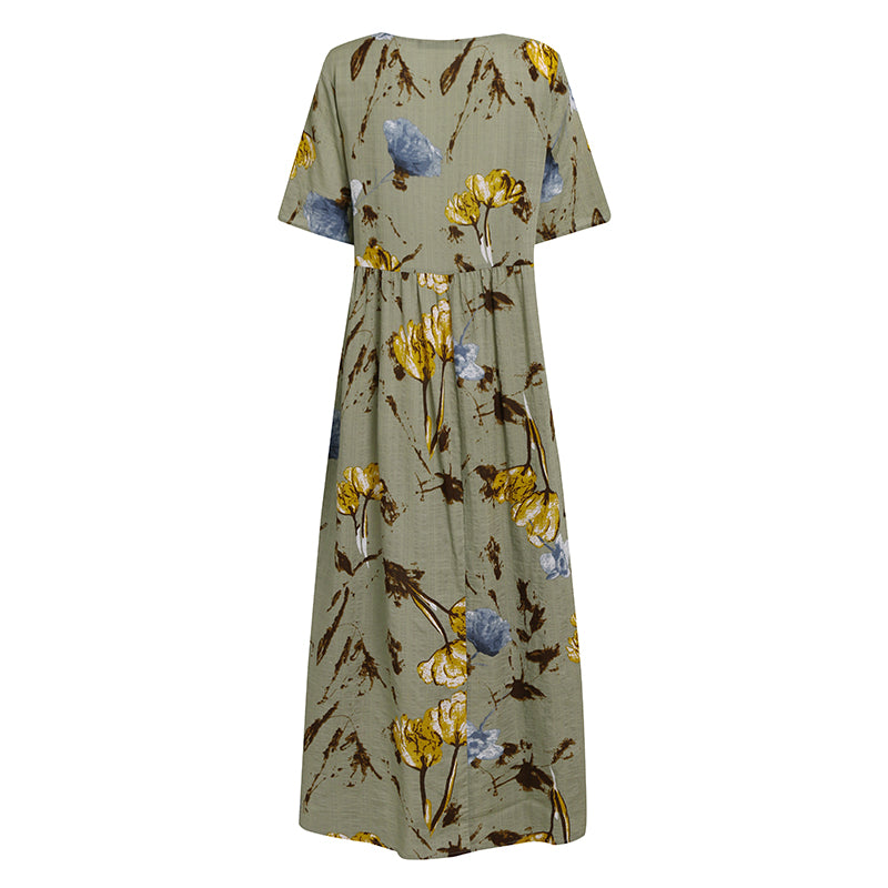 Lydia Printed Casual Floral Maxi Dress Dresses Claire & Clara