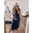 Lyla Side Cutout Padded Shoulder Maxi Dresses Dresses Claire & Clara
