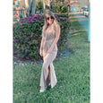 Lyla Side Cutout Padded Shoulder Maxi Dresses Dresses Claire & Clara