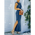 Lyla Side Cutout Padded Shoulder Maxi Dresses Dresses Claire & Clara