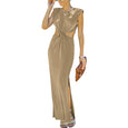 Lyla Side Cutout Padded Shoulder Maxi Dresses Dresses Claire & Clara Khaki S