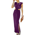 Lyla Side Cutout Padded Shoulder Maxi Dresses Dresses Claire & Clara Purple S