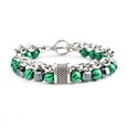 Malachite Metal Double Layer Bracelet Bracelet Claire & Clara Black Green