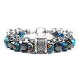 Malachite Metal Double Layer Bracelet Bracelet Claire & Clara Blue