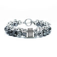 Malachite Metal Double Layer Bracelet Bracelet Claire & Clara White