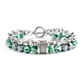 Malachite Metal Double Layer Bracelet Bracelet Claire & Clara White Green