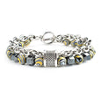 Malachite Metal Double Layer Bracelet Bracelet Claire & Clara Yellow
