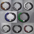 Matte Map Stone Two-Tone Double Layer Bracelet Bracelet Claire & Clara