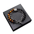 Matte Map Stone Two-Tone Double Layer Bracelet Bracelet Claire & Clara