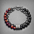 Matte Map Stone Two-Tone Double Layer Bracelet Bracelet Claire & Clara Borwn