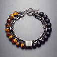 Matte Map Stone Two-Tone Double Layer Bracelet Bracelet Claire & Clara Yellow