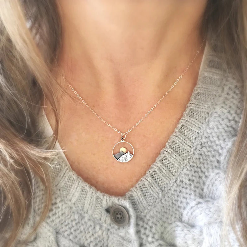 Maya Sunrise Mountain Cut Out Necklace Necklaces Claire & Clara