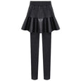 Michelle Leather Warm Fleece Pleated Skirt Leggings Bottoms Claire & Clara Grey US 4