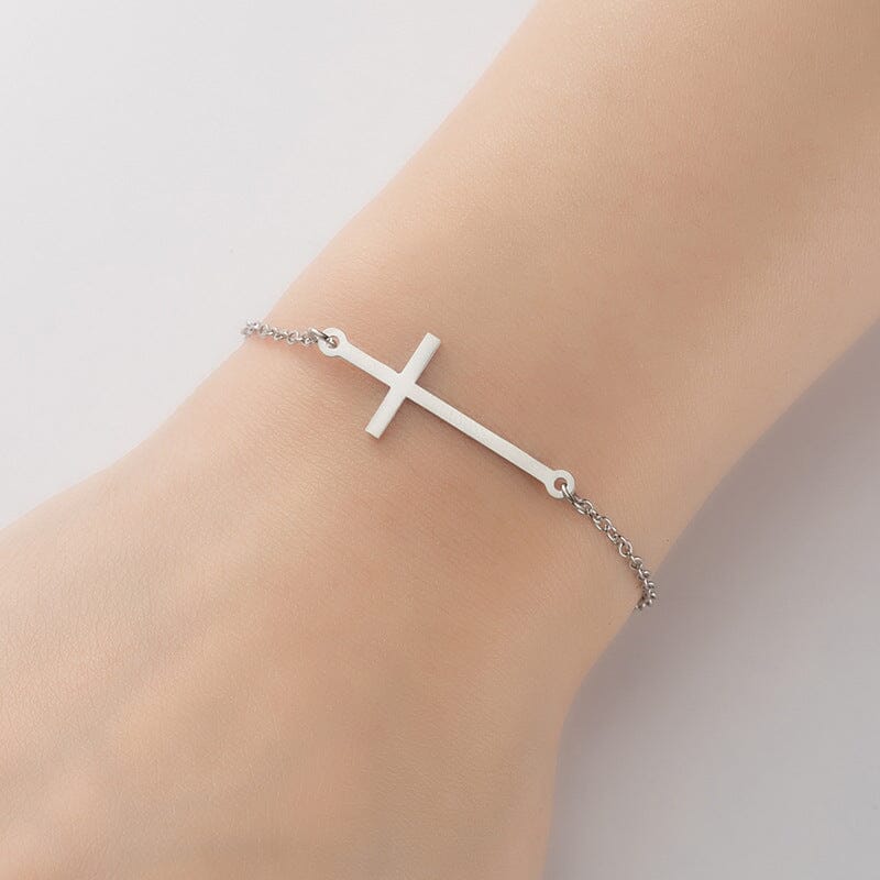 Minimalistic Cross Bracelet Bracelet Claire & Clara Basic Style Silver