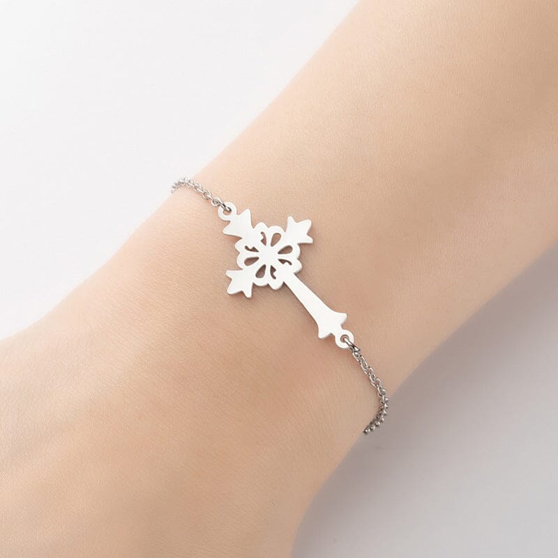 Minimalistic Cross Bracelet Bracelet Claire & Clara Pattern Style Silver