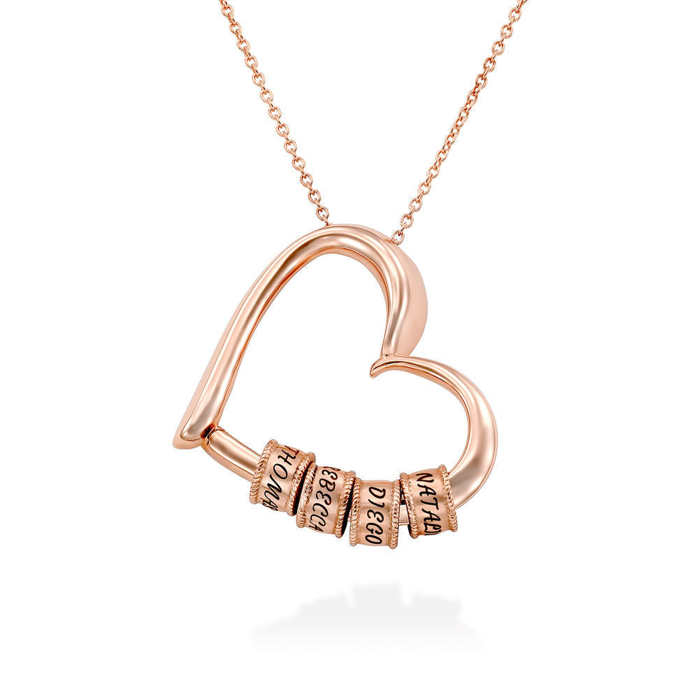 MOM IS MY MVP Customized Heart-shaped Necklace Claire & Clara Rose Gold