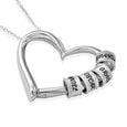 MOM IS MY MVP Customized Heart-shaped Necklace Claire & Clara Silver
