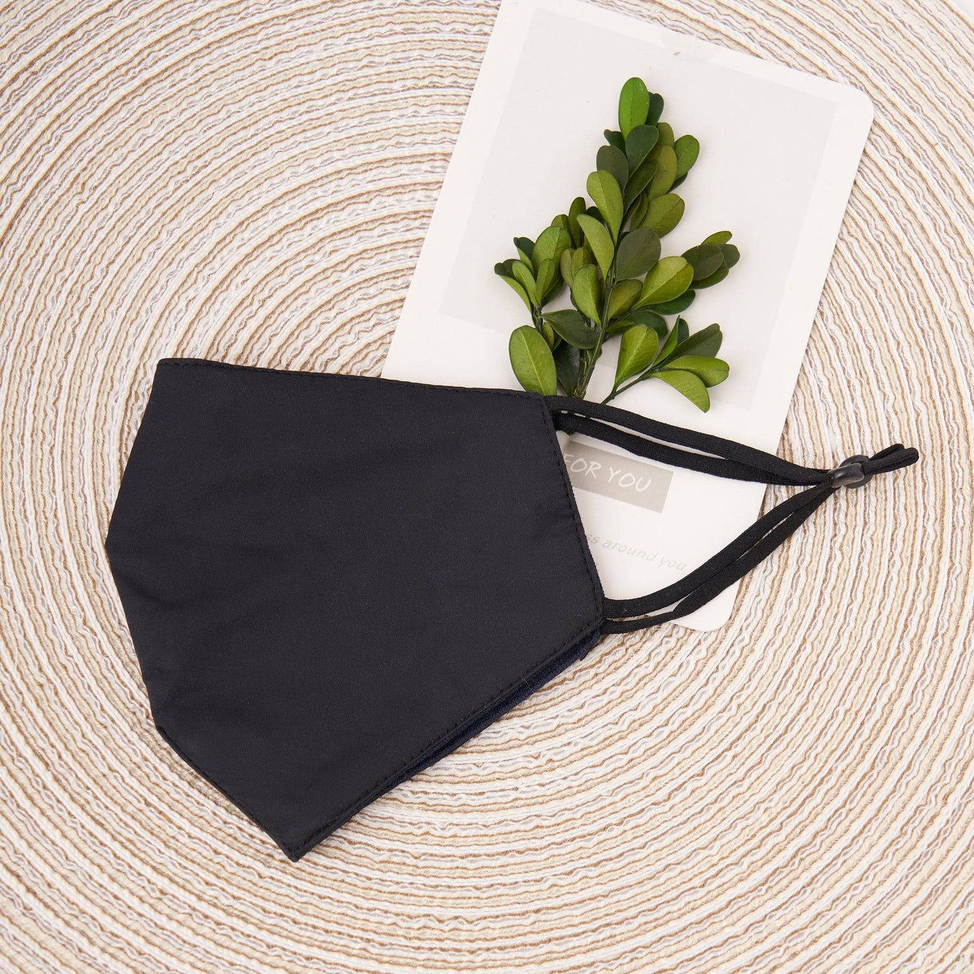 Mono Cotton Cloth Face Mask Face Covering Claire & Clara Black