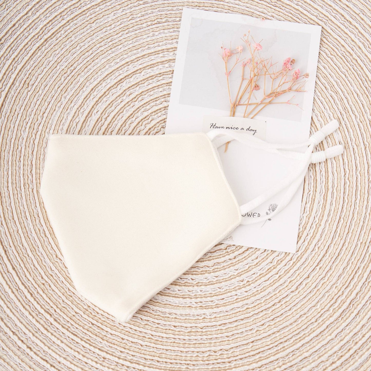 Mono Cotton Cloth Face Mask Face Covering Claire & Clara Ivory