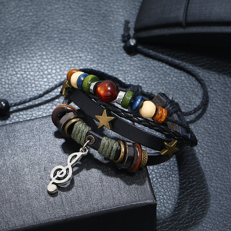 Musical Note Handmade Bracelet Bracelet Claire & Clara Black