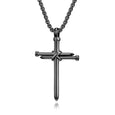 Nail Cross Stainless Steel Necklace Necklace Claire & Clara Black