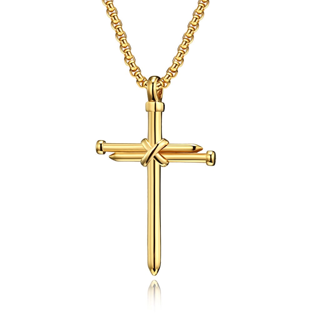 Nail Cross Stainless Steel Necklace Necklace Claire & Clara Gold