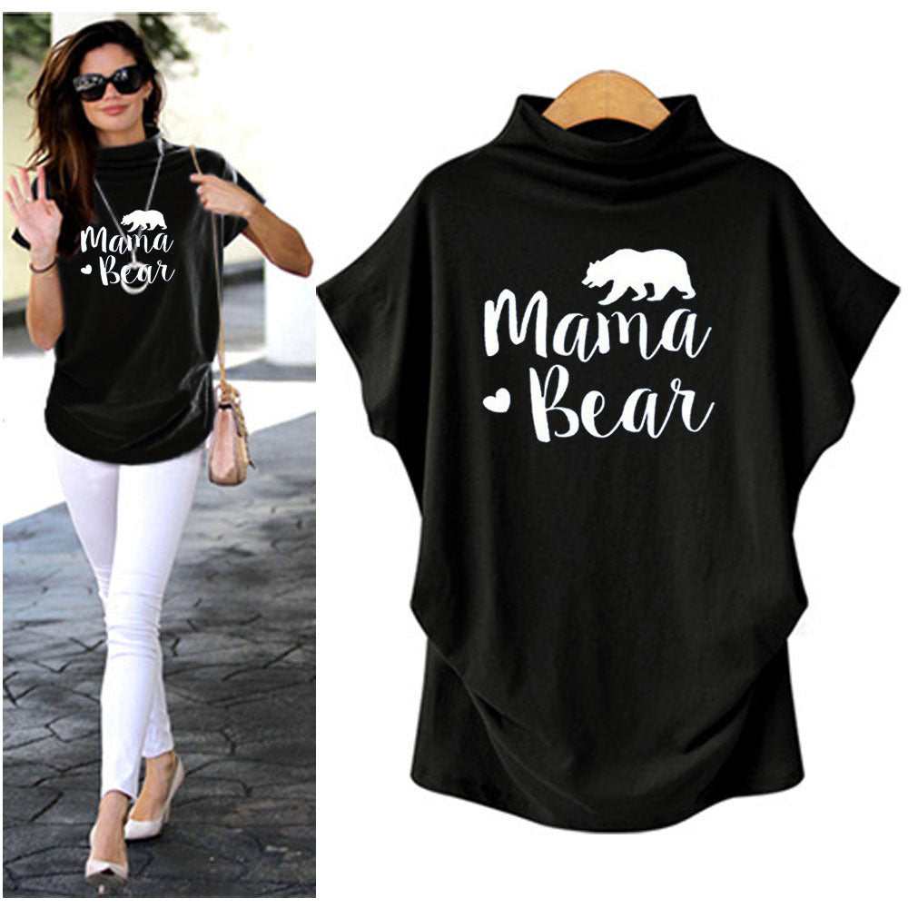 Olivia Mama Bear Turtleneck Casual Tee Top Claire & Clara