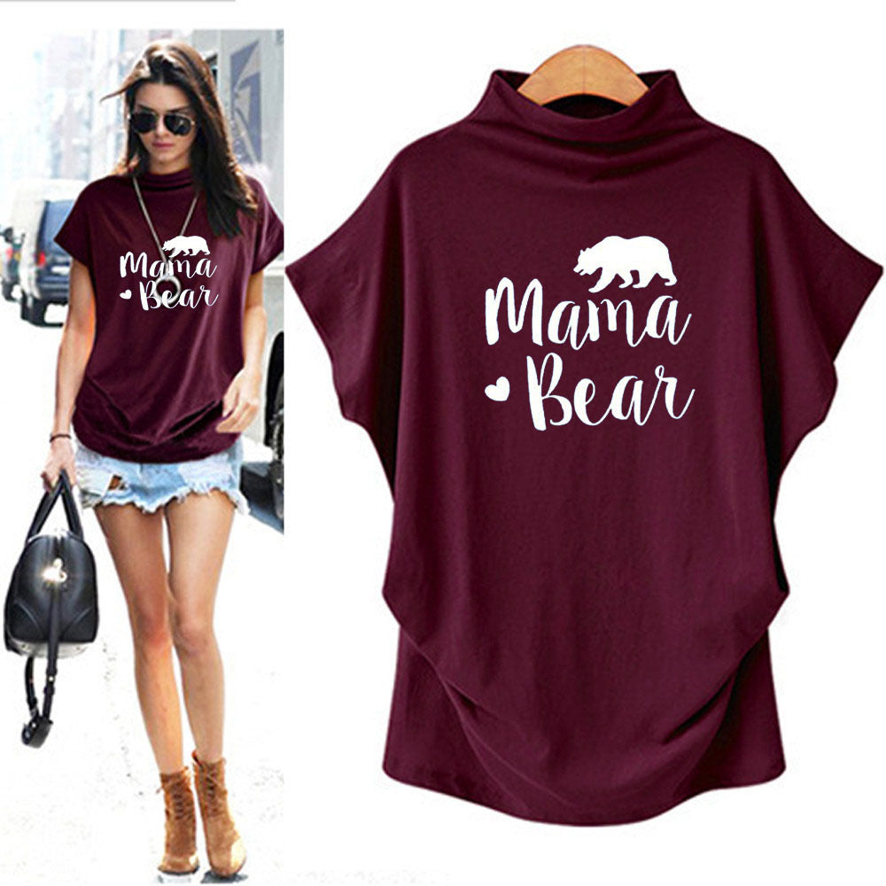 Olivia Mama Bear Turtleneck Casual Tee Top Claire & Clara