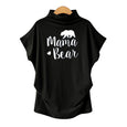 Olivia Mama Bear Turtleneck Casual Tee Top Claire & Clara Black S