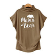 Olivia Mama Bear Turtleneck Casual Tee Top Claire & Clara Camel S
