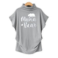 Olivia Mama Bear Turtleneck Casual Tee Top Claire & Clara Light Grey S