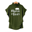 Olivia Mama Bear Turtleneck Casual Tee Top Claire & Clara Navy S
